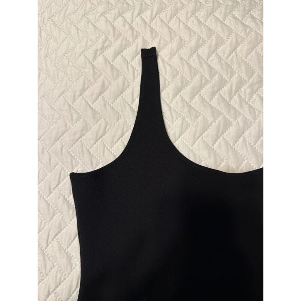 Black Bodysuit Tank Top Semi Stretch - Picture 3 of 6